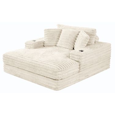 Jake New Big Chaise with Pillows In Beige