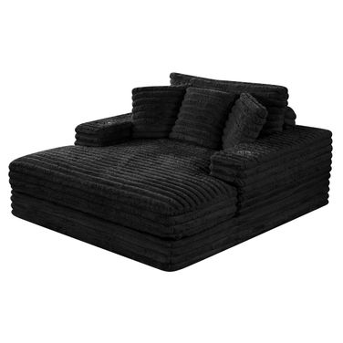 Jake New Big Chaise with Pillows In Black