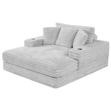 Jake New Big Chaise with Pillows In Light Gray