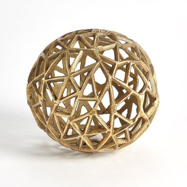 Jali Large Ball In Antique Brass