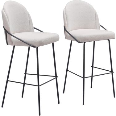 Jambi Barstool Set of 2 In Ivory