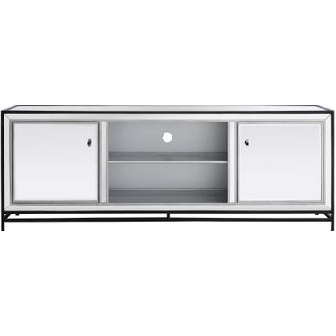 James 72 Inch Mirrored Tv Stand In Black