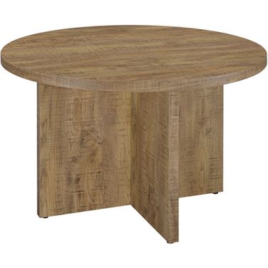 Jamestown Round Engineered Wood Dining Table with Decorative Laminate Mango Brown