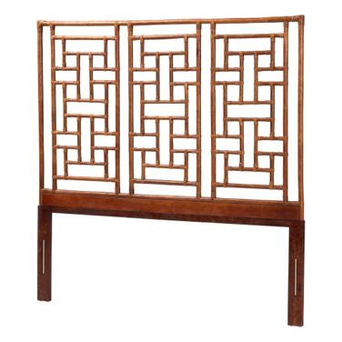 Jamuna Tortoise Rattan King Headboard In Tortoise Brown And Mahogany Brown