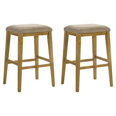 Jane Bar Height Bar Stool Set of 2 In Amber Glow and Taupe