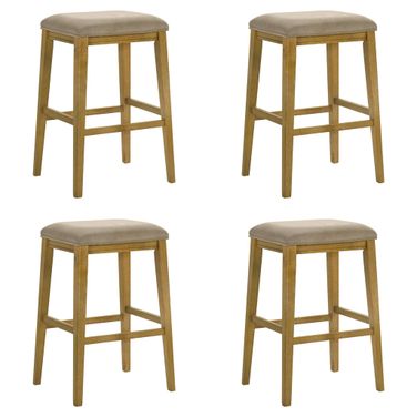 Jane Bar Height Bar Stool Set of 4 In Amber Glow and Taupe