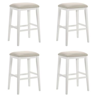 Jane Bar Height Bar Stool Set of 4 In White and Cream