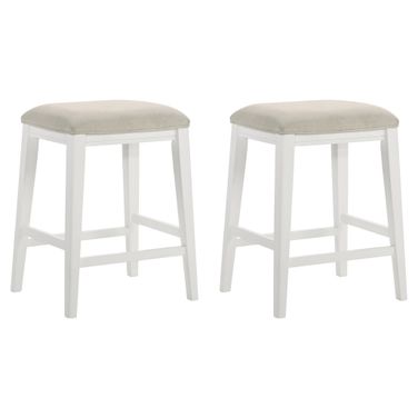 Jane Counter Height Bar Stool Set of 2 In White and Cream