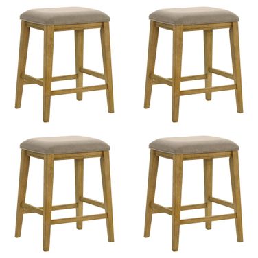 Jane Counter Height Bar Stool Set of 4 In Amber Glow and Taupe