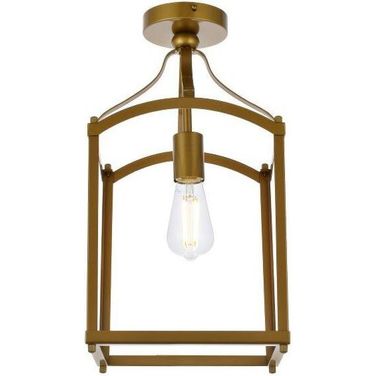 Janet 1 Light Flush Mount In Brass