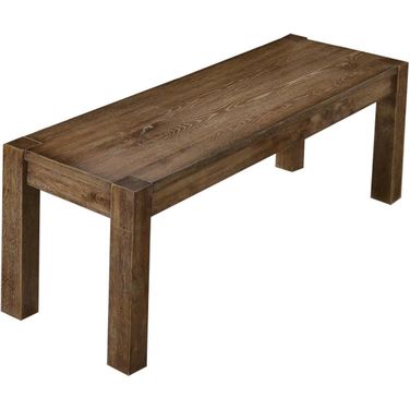 Janet 48 Inch Transitional Wood Dining Bench In Driftwood