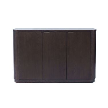 Janzen 50 Inch Curved Storage Sideboard Cabinet with Adjustable Shelves In Espresso
