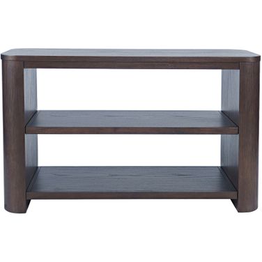 Janzen 50 Inch Sofa Console Table with Open Storage Shelves In Brown and Espresso