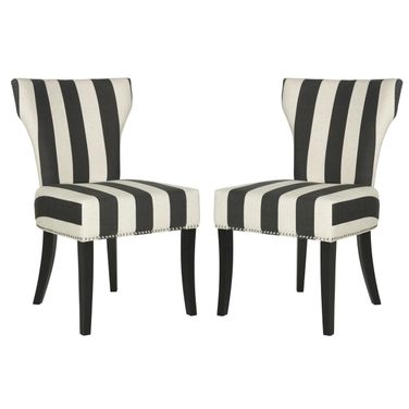 Jappic Black, White and Espresso 22 Inch Side Chairs Set of 2