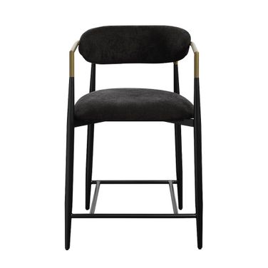 Jaramillo Counter Height Chair Set of 2 In Black Chenille