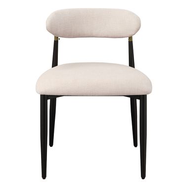 Jaramillo Side Chair Set of 2 In Beige Linen and Black