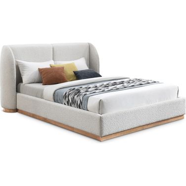 Jardin Boucle Fabric Full Bed In Cream