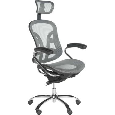 Jarlan Gray and Silver Desk Chair