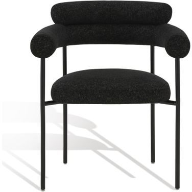 Jaslene Curved Back Dining Chair In Black and White