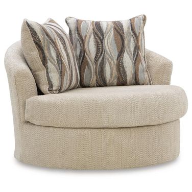 Jasmine Grove Swivel Accent Chair In Oatmeal
