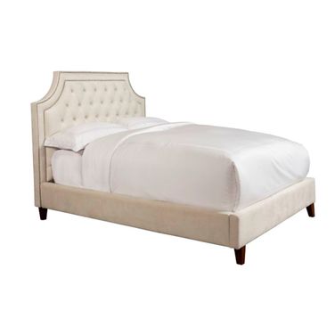 Jasmine Natural Champagne Cal King Upholstered Panel Bed