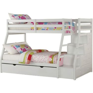 Jason White Twin Over Full Bunk Bed with Trundle