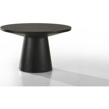 Grantham 29 Inch Round Coffee Table with Pedestal Base In Black