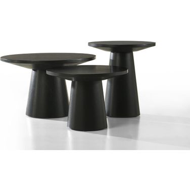 Jasper 3 Piece Coffee, End and Console Table Set In Ebony Black