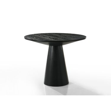 Jasper 47 Inch Round Counter Height Table with Pedestal Base In Ebony Black