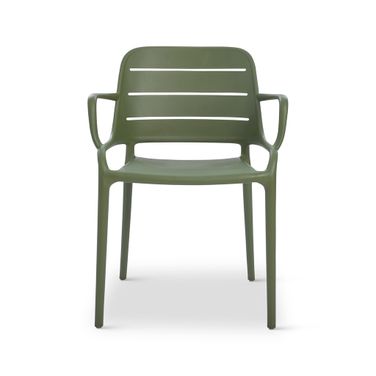 Jasper Outdoor Stacking Arm Chair Set of 4 In Green
