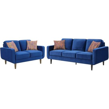 Jax Living Room Set In Royal Blue