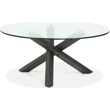 Jax Round Cocktail Table In Carbon Shadow and Chrome