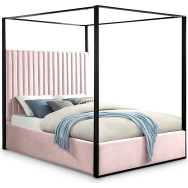 Jax Velvet King Bed In Pink