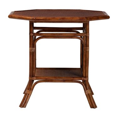 Jayanti Natural Rattan Dining Table In Tortoise Brown