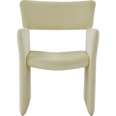 Jayke Velvet Dining Chair In Creme