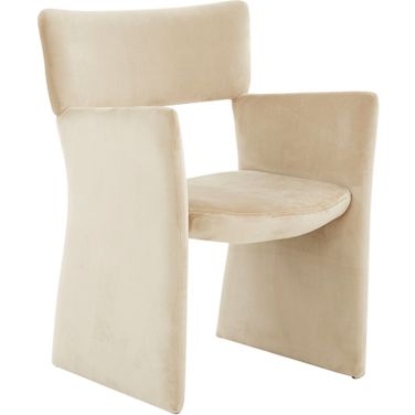 Jayke Velvet Dining Chair In Light Brown