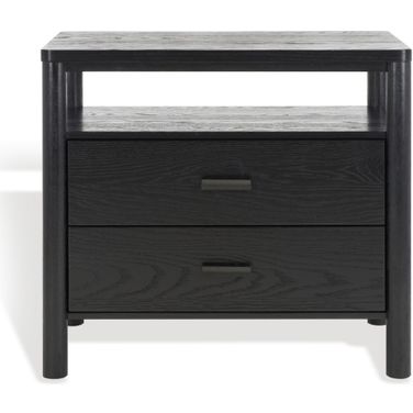 Jaylessa Wood Nightstand In Black