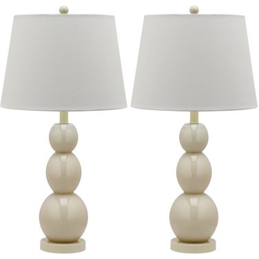 Jayne Light Gray Three Sphere Glass Lamp Set of 2