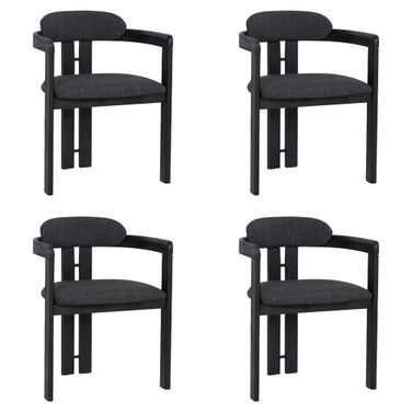 Jazmin Dining Chair Set of 4 In Black and Charcoal
