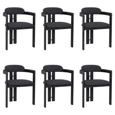Jazmin Dining Chair Set of 6 In Black and Charcoal