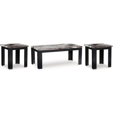 Jazmore Table Set of 3 In Dark Brown