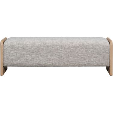 Jed Upholstered Frothed Fabric Natural Oak Frame Contemporary Comfort 60 Inch Bench In Brown