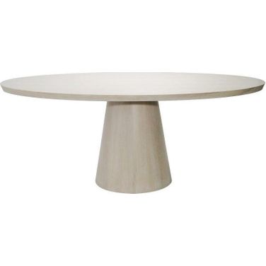 Jefferson Cerused Oak Oval Dining Table