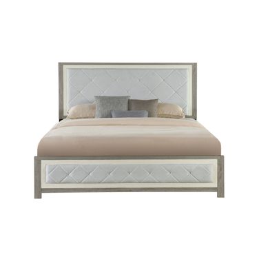 Jehoram Eastern King Bed In Beige Linen