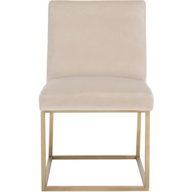 Jenette Dining Chair In Taupe and Gold