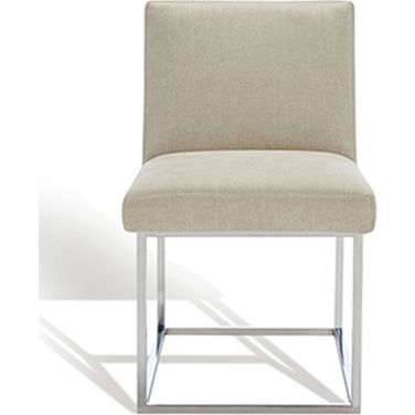 Jenette Dining Chair In Taupe And Silver