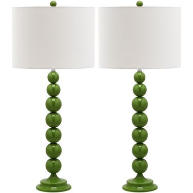 Jenna Green and Off-White 31.5 Inch Stacked Ball Lamp Set of 2