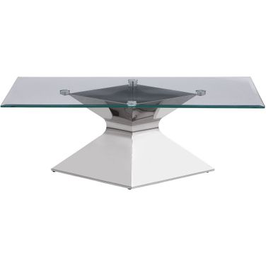 Jenny Glass Top Stainless Steel Coffee Table In Chrome