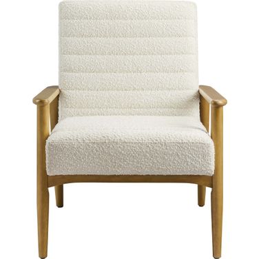 Jensen Boucle Fabric Accent Chair In Ivory