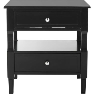 Jenson Black 2-Drawer Nightstand